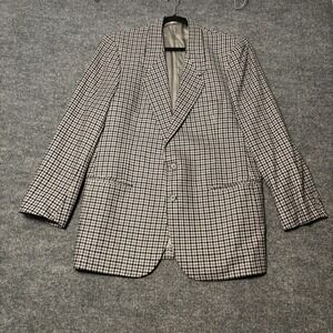 British Tailor Blazer Mens Large Gray Houndstooth Tweed Sport Coat Peter So